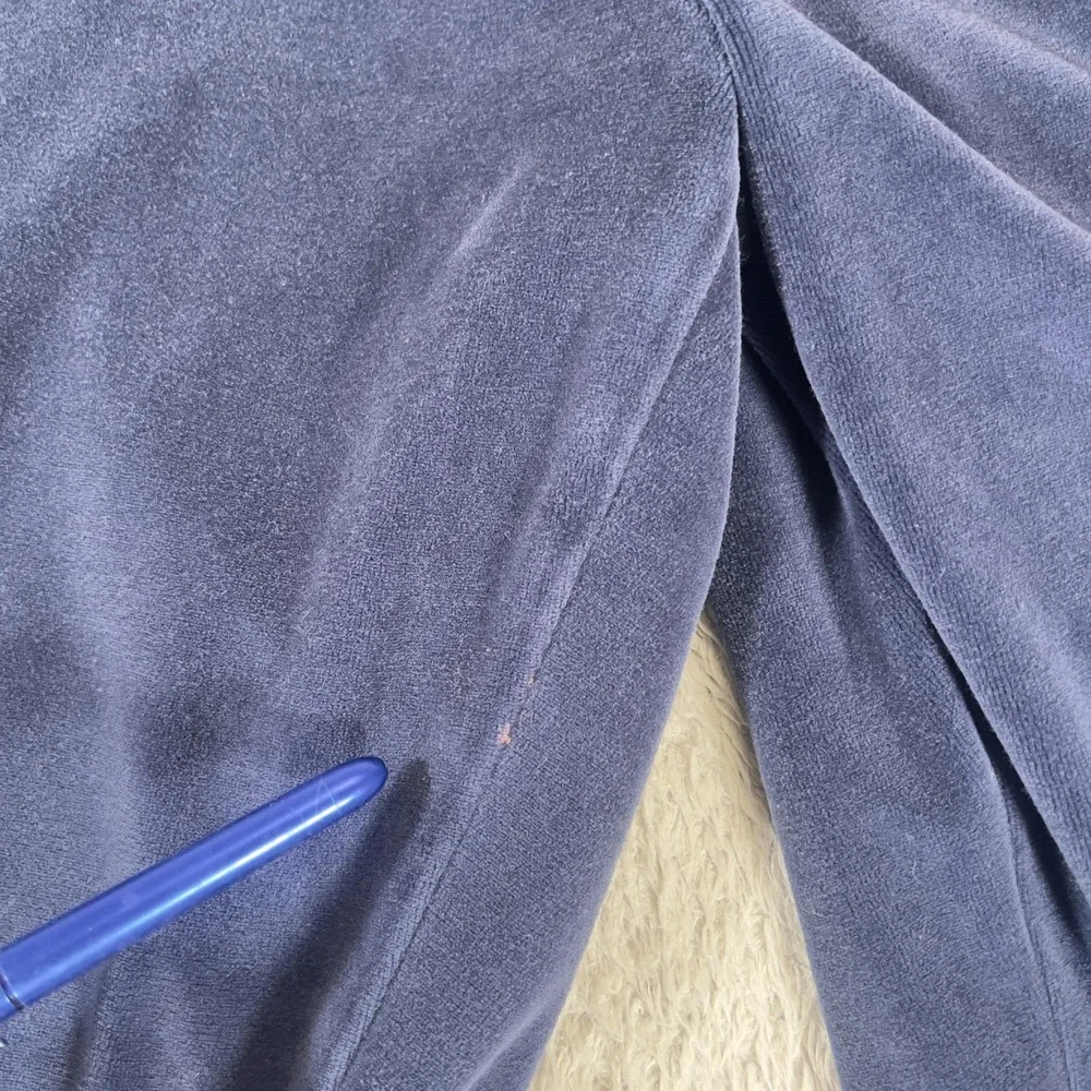 Vintage Nike Team Sports Velour Tearaway Track Pants Mens L Navy Blue Side Zip